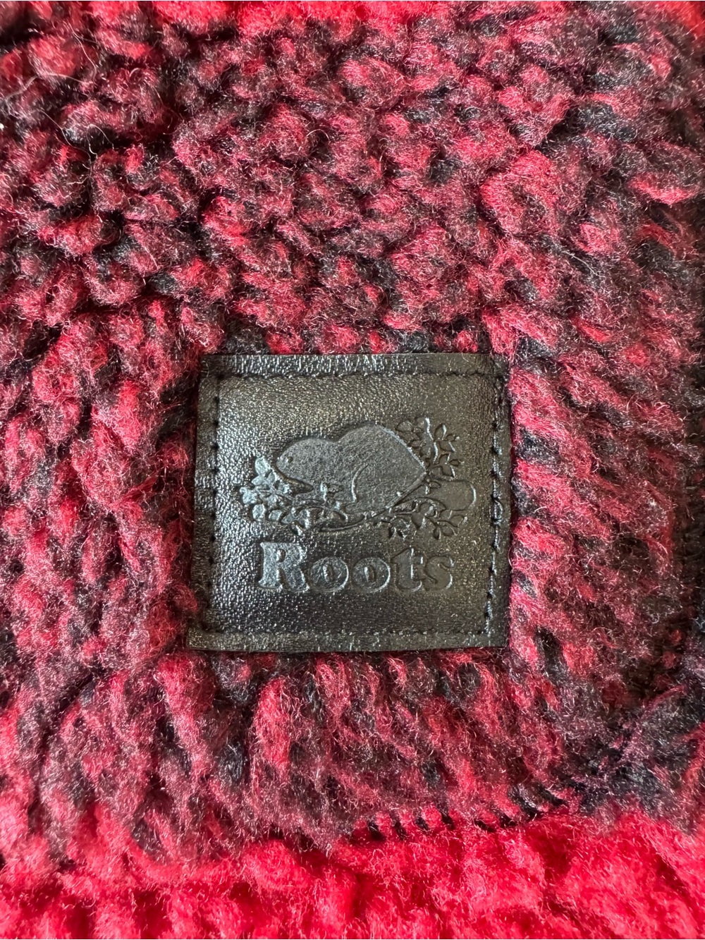 Roots Buffalo Plaid Sherpa Jacket Red Black Oversized Full Zip Size L - Picture 6 of 11